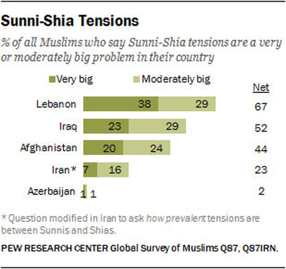 Many Sunnis and Shias Worry about Religious Conflict Concern